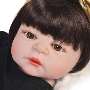 Bebes Renăscut Fată Păpuși 23 Inch Moda Plin de Silicon Vinil Renăscut baby Realist păpuși Printesa cadou Surpriza pentru Copii jucarii