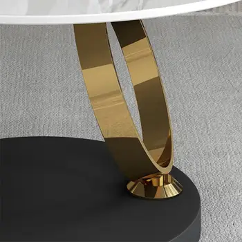 Lumina de Lux Rock Placa Creative Rotație Ceai de Masă Minimalist Modern, masuta de Cafea Cu Cadru din Oțel Inoxidabil Și TV Cabinet