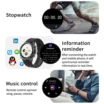 2021 Lux Barbati Ceas Inteligent TWS Rata de Inima tensiunea Temperatura Corpului Sport Fitness Ceas de apelare Bluetooth Smartwatch Muzica