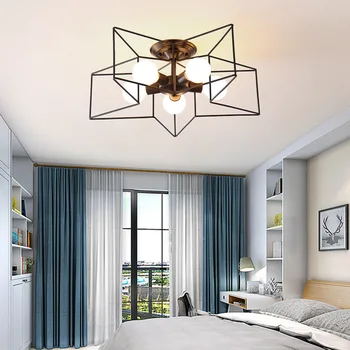 Nordic minimalist modern, dormitor restaurant cafenea lampă de plafon acasă creative cameră caldă E27 stea cu cinci colțuri lampă de plafon