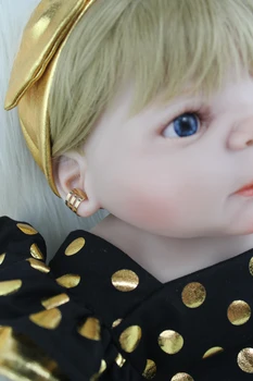22 Inch Full Silicon Corpul Renăscut Baby Girl Papusa Jucărie 55Cm Nou-născut Copii Princess Papusa Blonda Cadou de Ziua de nastere pentru Copii Jucarii