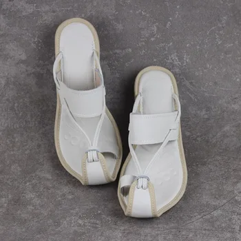 Vara femei Flip Flops, Sandale cu Platforma 2021 Pantofi de Vara pentru Femei Piele naturala Femei Papuci de casă papuci de Plaja