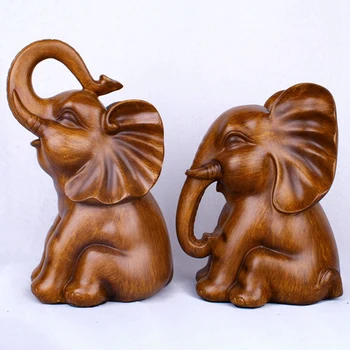 2 buc Cupluri Elefant Meserii Rășină Statuie Sculptura Ornamente Interior Acasă Decorare de Vacanță Cadouri Accesorii pentru Decor