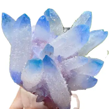 Noi Găsim sky blue Phantom Cuarț Cluster de Cristal Mineral Specimen de Vindecare