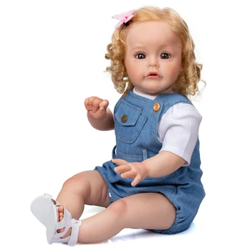 NPK PAPUSA 24 INCH fetita Sue-sue renăscut copilul păpușă adevărată mărime vinil de silicon baby doll 3D Ton de Piele de înaltă calitate, copil