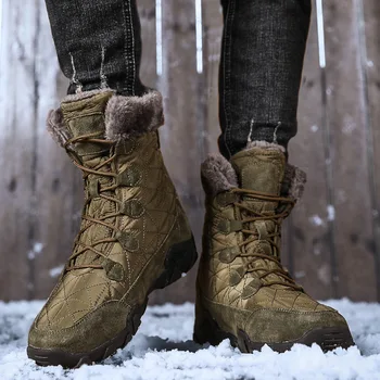 Plus Dimensiune Bărbați Ghete de Iarna Barbati Super Cald Cizme de Zapada Confort Pantofi de Iarna pentru Bărbați Cizme Glezna Mare Sus Pantofi pentru Bărbați Botas Hombre 2.5 a
