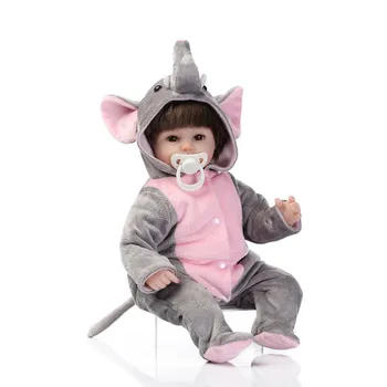 NPK 42cm Bebes Renăscut Baby Girl cu Elefant Papusa Jucării pentru Fete Boneca Bebe Renăscut Papusa Jucării pentru Copii