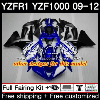 Bodys Pentru YAMAHA YZF-1000 YZF R1 2009 2010 2011 2012 9HC15 YZF-R1 YZF 1000 R 1 YZF1000 YZFR1 lumină albă 09 10 11 12 Carenajele
