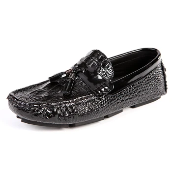 Crocodil Piele de Cereale Mens Franjuri Pantofi de Moda Ciucure Mocasini Calitate de Designer de Pantofi Casual de zi cu Zi de Afaceri Încălțăminte pentru bărbați