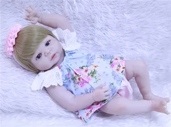 NPKCOLLECTION bebe 55cm Plin de Silicon Renăscut Fata Papusa Jucării Realiste Nou-născut Copii Princess Papusa Cadou de Ziua Jucarie Baie