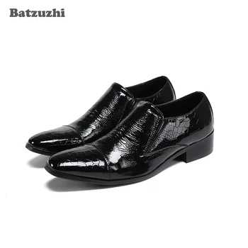 Batzuzhi lucrate Manual Moda Barbati Pantofi Subliniat Toe Negre din Piele Pantofi de costum Barbati Negru Formale de Afaceri și de Petrecere, Pantofi pentru Bărbați, UE38-46