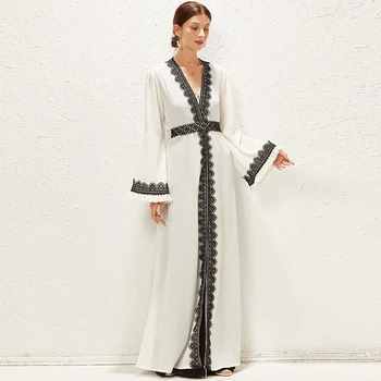 Eid al-Fitr Arabe Islamice interior negru rochie Abaya Dubai canadiană lapte, sifon de matase, Malaezia, India sacou elegant set de 2 piese