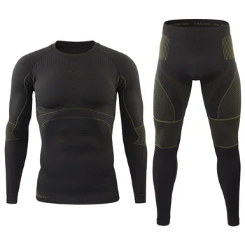 Bărbați în aer liber de sport haine ciclism compresie funcția de lenjerie de corp termice costum etanș de sudoare wicking cu mâneci lungi de top