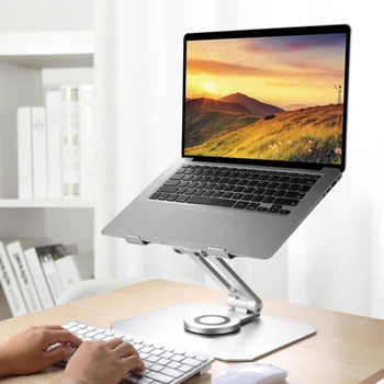 Suport pentru Laptop Ergonomica Aluminiu Desktop Laptop Stand Reglabil pe Inaltime de Pana la 17cm Calculator Stand pentru 11-17 Inch Laptop