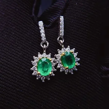 Cel Mai bun Cadou de logodnă Real Naturala Verde Smarald bijuterie cercei pentru frumusete bijuterii de argint petrecere de aniversare cadou Cercel