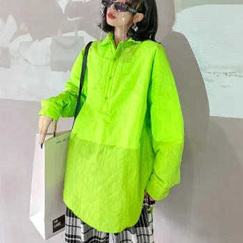XUXI Gros de Vata de munca bluze pentru Femei Maneca Lunga Pulover de Bumbac Vrac Top, Streetwear Neregulate Bluze, Toamna Iarna 2021, E4006