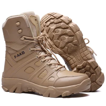 În aer liber Bărbați Deșert Tactice Pantofi Respirabil Confortabil Drumeții Pantofi de Piele PU închidere cu Fermoar Platforma Glezna Cizme Dimensiune 39-47