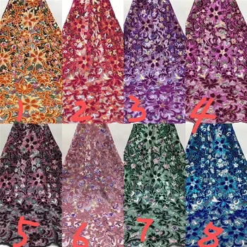 8JRB-6211 paiete brodate Dantelă Tesatura de top de vânzare Nigerian Dantela Tesatura pentru spectacol de moda rochie sau rochie de petrecere