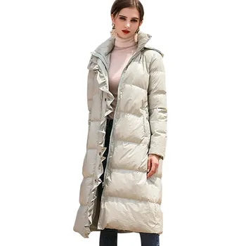 Iarna Feminin Lung și Subțire Și Lumină Caldă, Rață Jos Jacheta Femei 2018 Noi Ciufulit Moda Vintage cu Gluga Hanorac Plus Dimensiune HJ62