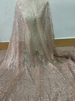 African dantela tesatura pentru o parte rochie SUSIA18312 strălucitoare glitter tul subțire dantelă lipite sclipici dantela tesatura