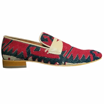 Barbati Marimea 42 Roșu Pantofi Loafer, Tribal Manual Pantofi clasici, din Piele Roșie, Mocasini