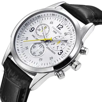 Mens Ceasuri De Lux De Top De Brand Sport Impermeabil Ceas De Mână Cuarț Cronograf Militară Din Piele Relogio Masculino