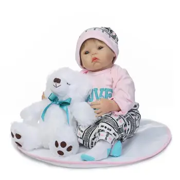 55cm Noi arrivel silicon renăscut baby girl papusa jucărie realist nou-născuți păpuși de moda cadou de ziua fete frumoase brinque