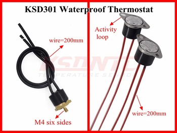 50pcs KSD301/KSD302 impermeabil 0C-200C grad Normal Închis Comutator de Temperatura Termostat 100 110 120 130 135