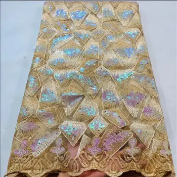 (5yards/pc), cel mai Nou smarald violet African net dantela tesatura stralucitoare cu paiete lipite franceză plasă de dantelă pentru rochie de petrecere FLO14
