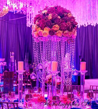 10BUC nunta de cristal piesa centrala flori acrilice sta candelabru decoratiuni de nunta clar vaze de flori