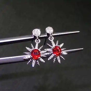 Naturale Recent Ars Ruby S925 Argint Cercei Stele de Moda Bine Fermecător Bijuterii de Nunta pentru Femei cu Transport Gratuit