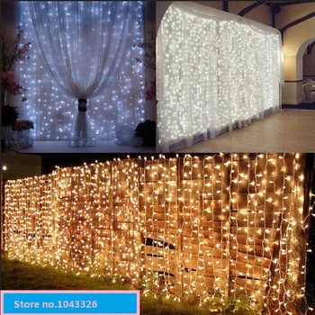 Piscină interioară Crăciun acasă cortina nunta fondul șir cortina lampa LED alb cald cascada de lumini de decor