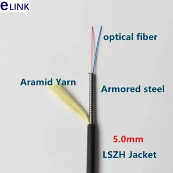 250M 6C LSZH Fibra optica Patchcords 6 nuclee Blindate LC SC FC ST 5.0 mm Blindate patch duce prin cablu în aer liber SM FTTA jumper 6 fibre