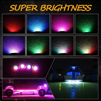 8 Păstăi de LED-uri RGB Rock Kit de Lumina Dreamcolor Șasiu de Muzică Neon bluetooth APP Multicolor Underglow de Iluminat pentru Masina de Off-road Camion