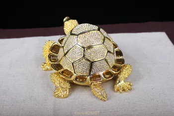 De Dimensiuni mari faberge turtle bijuterii trinket box Turtle Cristale Bijuterii Bijuterii Breloc Cutie de Cadou broască Țestoasă rus cutie de Bijuterii