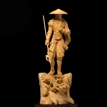 14/20/25CM Kung Fu Monk Lemn sculptură în Lemn Creative Chineză Living Sculptură Meserii Accesorii Auto Caracter Decor