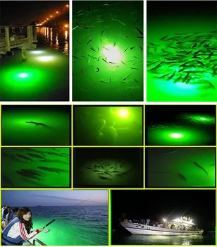 Pescuit subacvatic lumina 12V 30W IP68 rezistent la apa lumina de Noapte Pescuit la Pluta, Barca Capcana Atrage Atrage Lampa Verde lungime cablu Lac Mare