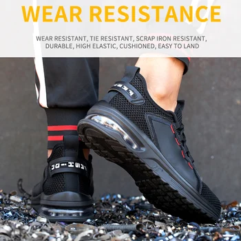 Pantofi de lucru Gol Respirabil Steel Toe Cizme Ușoare de Siguranță Pantofi de Lucru Anti-alunecare Pentru Bărbați Femei bărbați Adidas