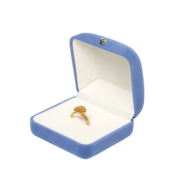 Nou Albastru Regal Gold Trim Decor High-end de Catifea Bijuterii Brățară Inel Pandantiv Lanț Lung Pentru Aniversarea de Nunta Cadouri