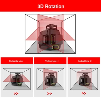 Clubiona Roșu cu Laser cu Nivel de Bază 3D Set 12 Linii 3D Auto-Nivelare 360 Cruce Orizontală Și Verticală Super Fascicul Laser Puternic