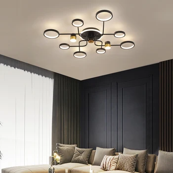 Nordic post-modern, Lumina Plafon Creativ a Condus Lusres Pentru camera de zi dormitor studiu dormitorul de Aur Negru Interioară lampă de plafon