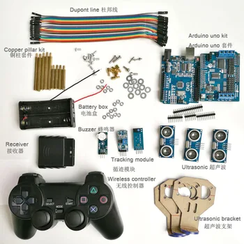 Wireless mâner/joystick-ul de comandă kit-ul pentru Arduino Uno R3 pentru robot inteligent rezervor șasiu auto de Urmărire de Evitare a obstacolelor jucărie