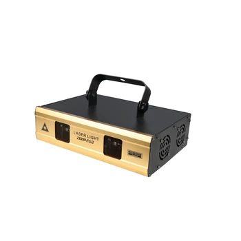 Lumina de scena black gold corp dublu cap RGB animație de lumină laser control vocal proiectorul cu laser stroboscop disco