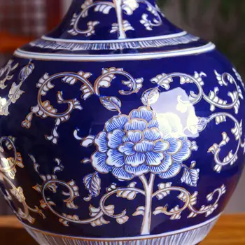 Jingdezhen ceramică vaza living aranjament de flori de argint și porțelan albastru moderne de mobilier acasă TV dulapuri de afișare