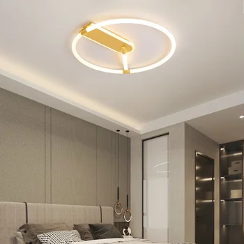 Noi Modernă cu LED-uri LED-uri Lămpi de Tavan Cu Aur Negru Înrămate Pentru Camera de zi Dormitor Decor CONDUS Lustru Interior Acasă Corpuri de Iluminat