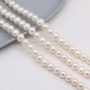 Real Naturale, Perle de apă Dulce Formă Aproape Rotundă Margele 36 cm Strand 9-10mm Pentru a Face Bijuterii Colier