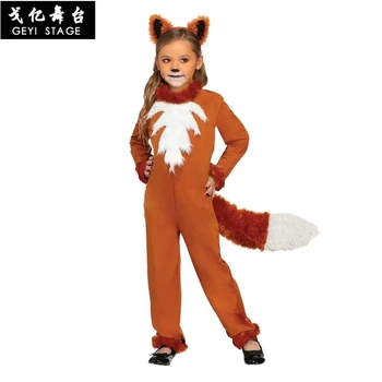 Noul hot Costum de Halloween petrecere de cosplay costum Basme Spectacole pe Scena Animale Copii Fete Viclean Vulpi Costume