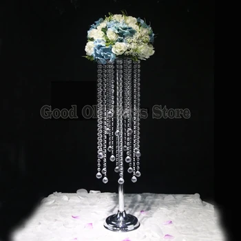 70cm Inaltime tabelul de Cristal piesa centrala cu margele fire Stand de Flori de Nunta candelabru 10buc/lot