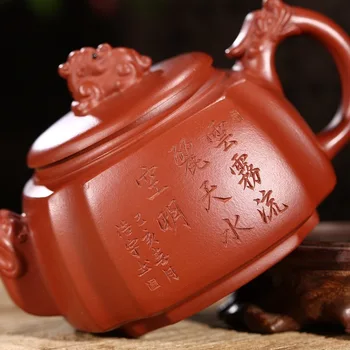 Fang sunt recomandate patru dragon statuie de nisip violet set de ceai dezbrăcat de minereu de livrare dahongpao și cana ceainic de mână