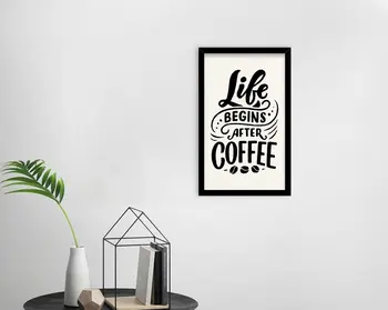 BK Cafea de Origine Design Decorativ din Lemn Negru Înrămate Tablo-49